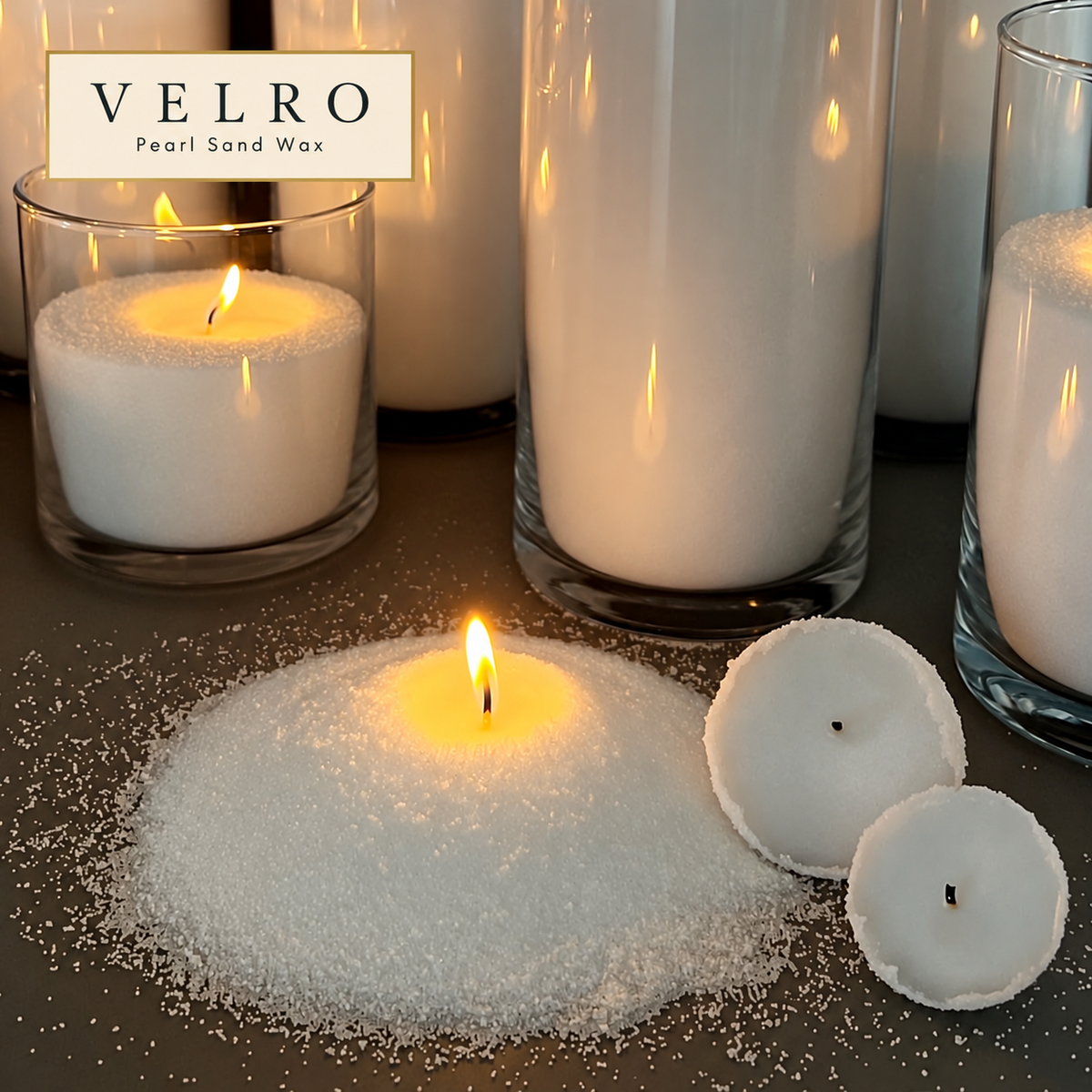 Pearl Candles with Wick, Refillable & Reusable Sand Candle