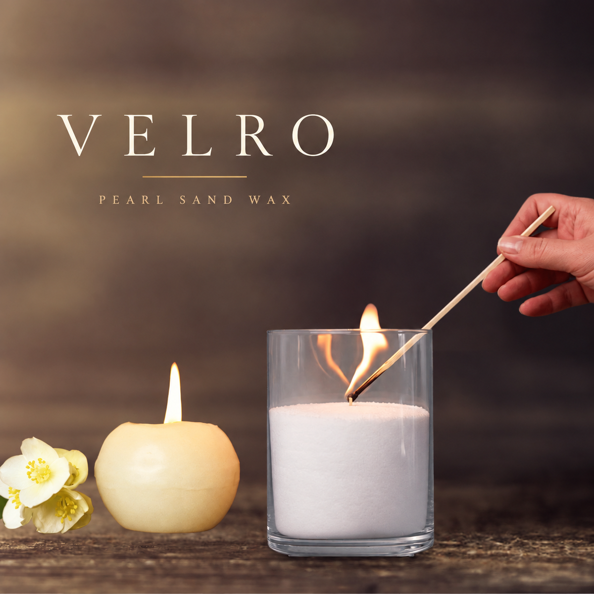 Pearl Candles with Wick, Refillable & Reusable Sand Candle